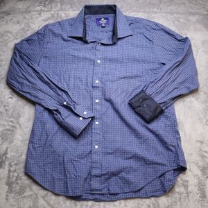Christian Aujard Paris Shirt Mens 2XL Blue LS Flip Cuff Button Up Casual